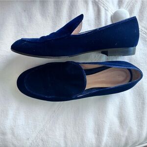Gianvito Rossi Marcel Moccasin Women's Blue Velvet Loafers 39.5 with box